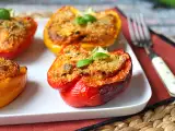 Recept Sült vegetáriánus töltött paprika: az egyszerű és ízletes recept zöldségekkel és mozzarella sajttal